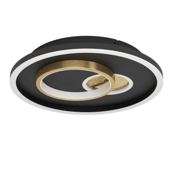 Plafoniera LED TIRIOLO negru/auriu Eglo 901244, D38 cm, 14W