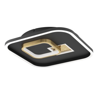 Plafoniera LED TIRIOLO negru/auriu Eglo 901245, 38x38 cm, 16.2W