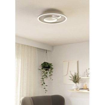 Plafoniera LED TIRIOLO alb/argintiu Eglo 901246, D38 cm, 14W