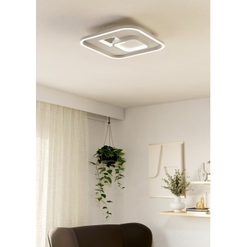Plafoniera LED TIRIOLO alb/argintiu Eglo 901247, 38x38 cm, 16.2W