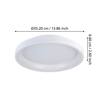 Plafoniera LED LORETELLO alb Eglo 901248, D35 cm, 12W