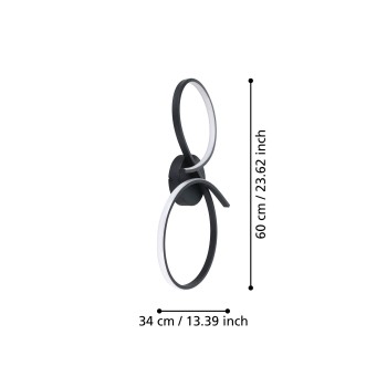 Plafoniera LED SERPINS negru Eglo 901266, 60x34 cm, 21W