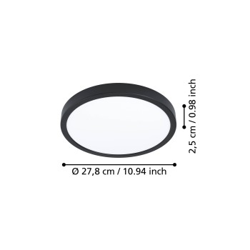 Plafoniera LED FUEVA 6 negru Eglo 901299, D27.8 cm, 14.2W