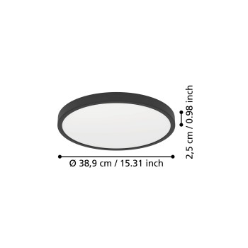 Plafoniera LED FUEVA 6 negru Eglo 901301, D38.9 cm, 17W