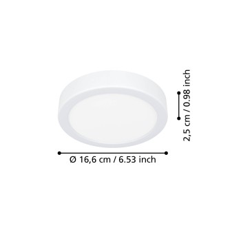 Plafoniera LED FUEVA 6 alb Eglo 901306, D16.6 cm, 7.5W