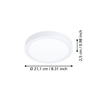 Plafoniera LED FUEVA 6 alb Eglo 901307, D21.1 cm, 11.5W