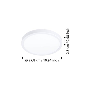 Plafoniera LED FUEVA 6 alb Eglo 901308, D27.8 cm, 14.2W