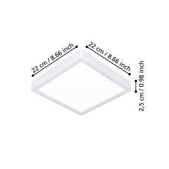 Plafoniera LED FUEVA 6 alb Eglo 901312, 22x22 cm, 10.5W