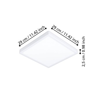Plafoniera LED FUEVA 6 alb Eglo 901313, 29x29 cm, 13W
