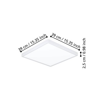 Plafoniera LED FUEVA 6 alb Eglo 901314, 39x39 cm, 17.5W