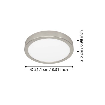 Plafoniera LED FUEVA 6 nichel satinat Eglo 901316, D21.1 cm, 11.5W