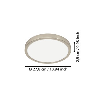 Plafoniera LED FUEVA 6 nichel satinat Eglo 901317, D27.8 cm, 14.2W