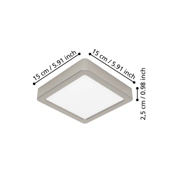 Plafoniera LED FUEVA 6 nichel satinat Eglo 901319, 15x15 cm, 7W