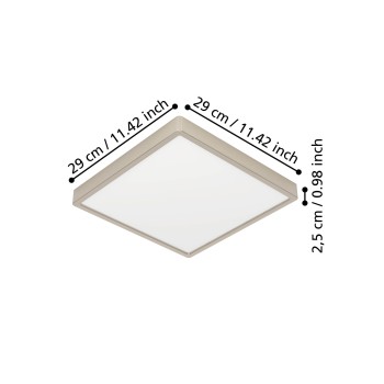 Plafoniera LED FUEVA 6 nichel satinat Eglo 901322, 29x29 cm, 13W