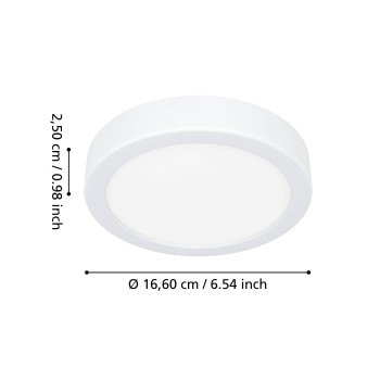 Plafoniera LED FUEVA 6 alb Eglo 901332, D16.6 cm, 7.5W