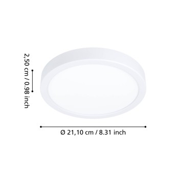 Plafoniera LED FUEVA 6 alb Eglo 901333, D21.1 cm, 11.5W