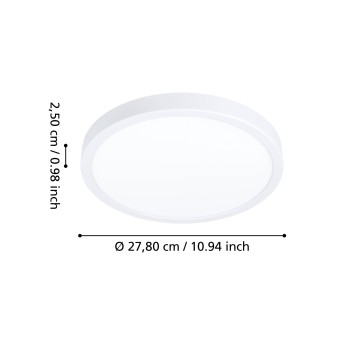 Plafoniera LED FUEVA 6 alb Eglo 901334, D27.8 cm, 14.2W