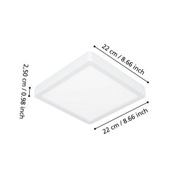Plafoniera LED FUEVA 6 alb Eglo 901336, 22x22 cm, 10.5W