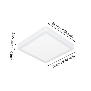 Plafoniera LED FUEVA 6-Z alb Eglo 901378, 22x22 cm, 10.5W