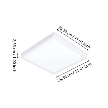 Plafoniera LED FUEVA 6-Z alb Eglo 901379, 29.5x29.5 cm, 13.5W