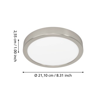 Plafoniera LED FUEVA 6-Z nichel satinat Eglo 901381, D21.1 cm, 11.2W