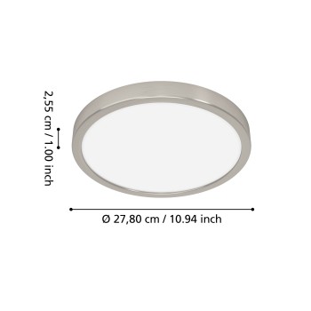 Plafoniera LED FUEVA 6-Z nichel satinat Eglo 901382, D27.8 cm, 14.3W