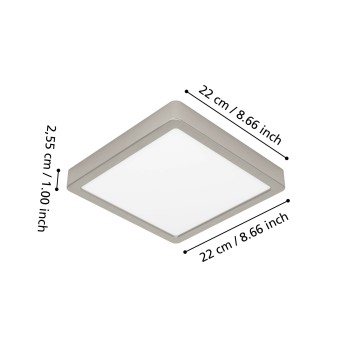 Plafoniera LED FUEVA 6-Z nichel satinat Eglo 901383, 22x22 cm, 10.5W