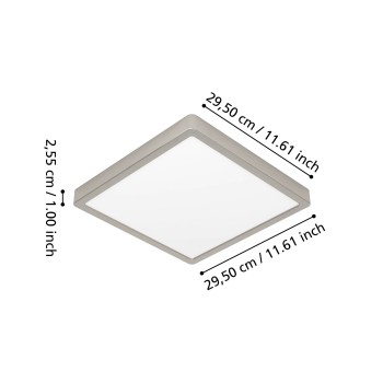 Plafoniera LED FUEVA 6-Z nichel satinat Eglo 901384, 29.5x29.5 cm, 13.5W