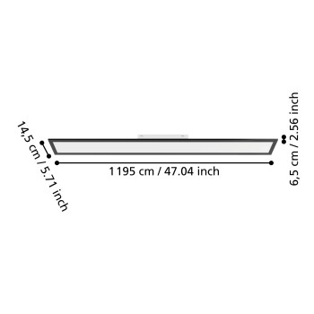 Plafoniera LED MORADILLO negru Eglo 901488, 119.5x14.5 cm, 28W