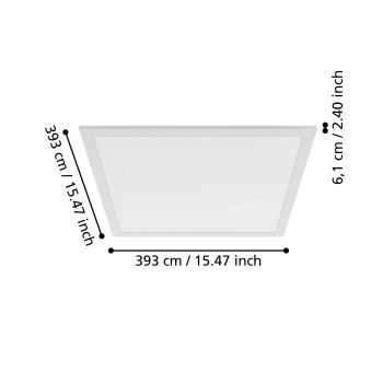 Plafoniera LED MORADILLO alb Eglo 901491, 39.3x39.3 cm, 18.8W