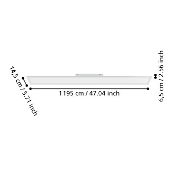 Plafoniera LED MORADILLO alb Eglo 901495, 119.5x14.5 cm, 28W