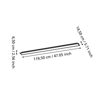 Plafoniera LED MORADILLO-Z negru Eglo 901511, 119.5x14.5 cm, 28W