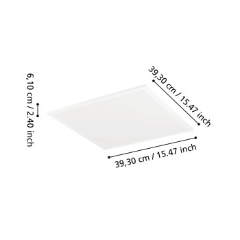 Plafoniera LED MORADILLO-Z alb Eglo 901513, 39.3x39.3 cm, 19W
