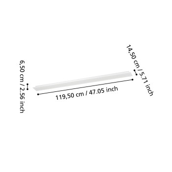Plafoniera LED MORADILLO-Z alb Eglo 901517, 119.5x14.5 cm, 28W