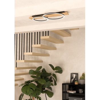 Plafoniera LED BOYAL negru/maro Eglo 901716, 78x40 cm, 12W