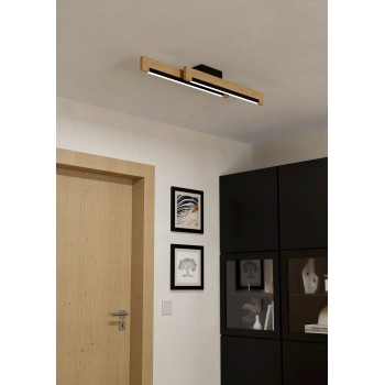 Plafoniera LED CAMACHO negru/maro Eglo 901736, 94x8 cm, 10W
