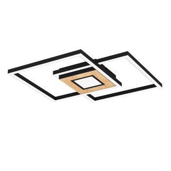 Plafoniera LED MARINELLO negru/maro Eglo 901742, 48.5x48.5 cm, 17W