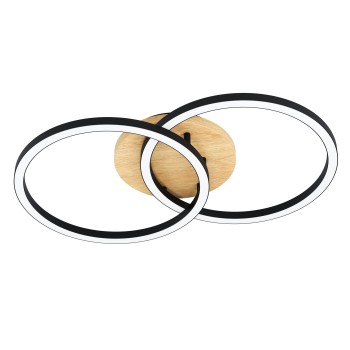 Plafoniera LED LOMALTAS-Z negru/maro Eglo 901743, 58x35 cm, 8W