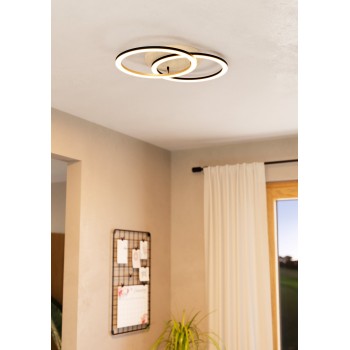 Plafoniera LED LOMALTAS-Z negru/maro Eglo 901743, 58x35 cm, 8W