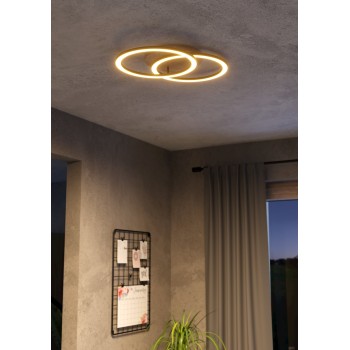 Plafoniera LED LOMALTAS-Z negru/maro Eglo 901743, 58x35 cm, 8W