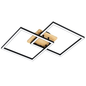 Plafoniera LED LOMALTAS-Z negru/maro Eglo 901744, 77x49.5 cm, 8W