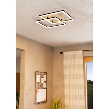 Plafoniera LED LOMALTAS-Z negru/maro Eglo 901744, 77x49.5 cm, 8W