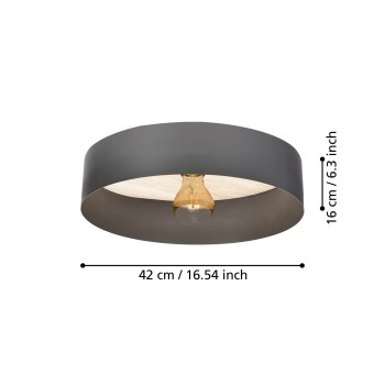 Plafoniera DUAIA gri umbros Eglo 901745, D42 cm, 1xE27
