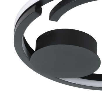 Plafoniera LED MEZZOMONTE negru Eglo 901821, D48 cm, 20W