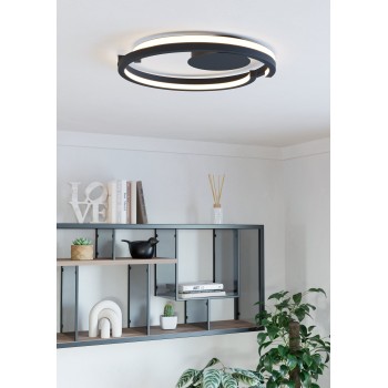 Plafoniera LED MEZZOMONTE negru Eglo 901821, D48 cm, 20W