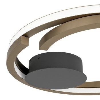 Plafoniera LED MEZZOMONTE bronz/negru Eglo 901825, D48 cm, 20W