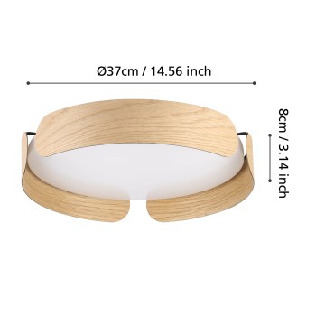 Plafoniera LED VALCASOTTO maro Eglo 901827, D37 cm, 20W