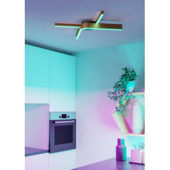Plafoniera LED FOLCINO-Z bronz/negru Eglo 901863, 64x40 cm, 18W