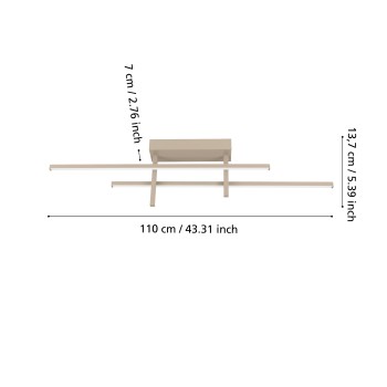 Plafoniera LED TREPILIANO sandy Eglo 901886, 110x7 cm, 20W