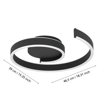 Plafoniera LED ANDABAIA-Z negru Eglo 901888, 46.5x39 cm, 37W